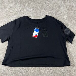 PRO STANDARD Los Angeles Dodgers Black LA Cropped‎ T Shirt Women's Size Medium
